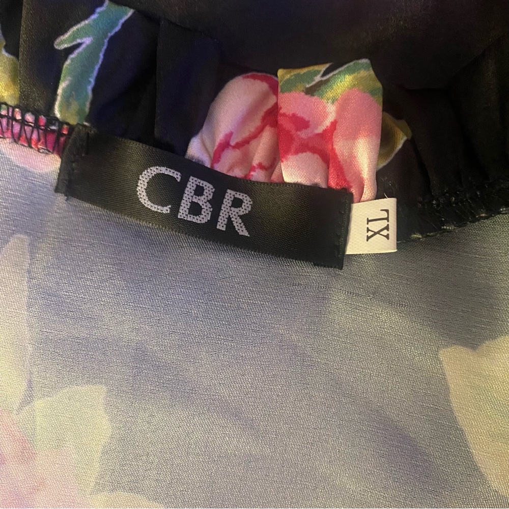 CBR Black and Pink Floral Blouse GUC XL - Picture 4 of 5
